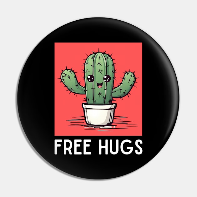 Free Hugs | Cactus Pun Pin by Allthingspunny