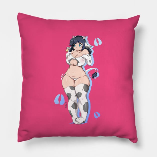 Cow Keyhole Bella Pillow by KrakenParty