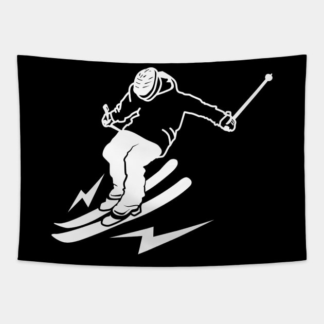 Ski Resort Fun Winter Sports Player Skiing Aspen Colorado Tapestry by c1337s