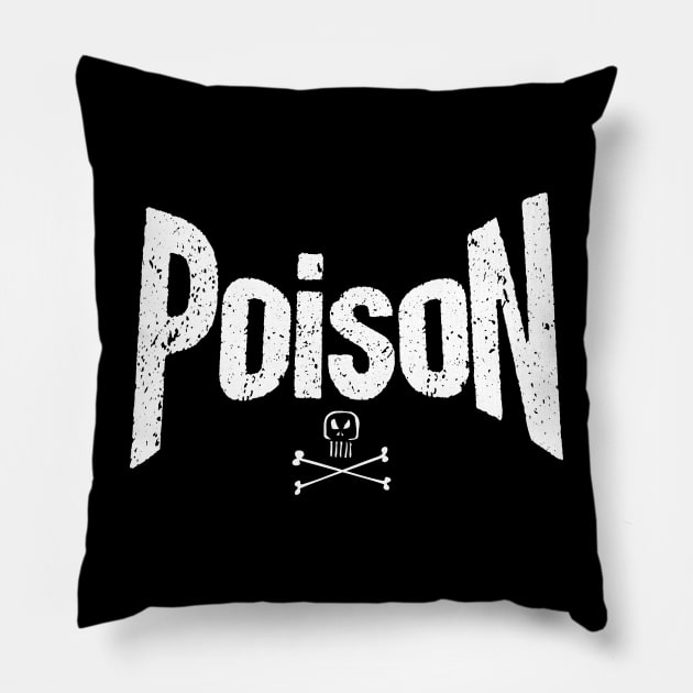 Poison title alone From the bottle with skull #3 Pillow by SimonSay