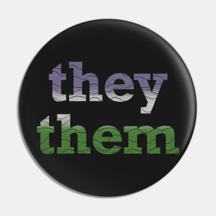 Genderqueer They Them Waves Pin