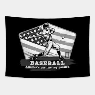 USA - American BASEBALL - Baseball: America's pastime, my passion - bw Tapestry