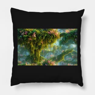 Seamless Jungle Plants Texture Patterns XIII Pillow