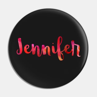 "Jennifer" Red Gradient Watercolor - Customizable Pin