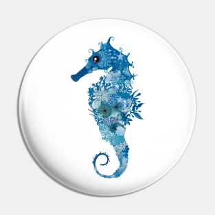 Seahorse with corals, shells and sea anemones Pin