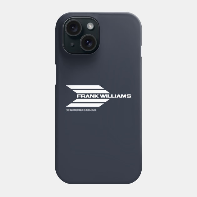 Frank Williams Racing 1969-70 team logo (with address) - white print Phone Case by retropetrol