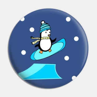 Penguin Freestyle Snowboarder Pin