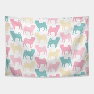 Pastel Pugs Pattern Tapestry