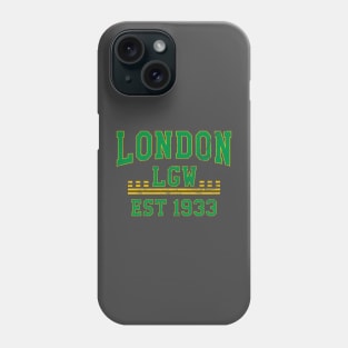 LGW London Gatwick Airport in collegiate style Phone Case