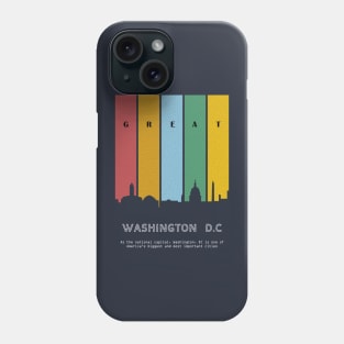 skyline city of washington d.c in silhouette style Phone Case