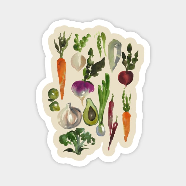 Veggies! Magnet by Shelby Kregel Art and Design