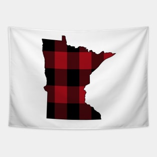 Minnesota in Red Plaid Tapestry