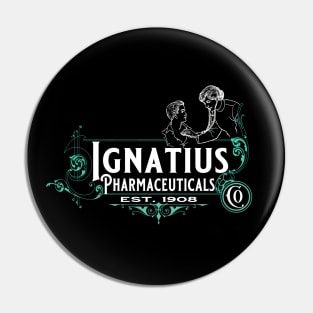 Ignatius Pharmaceuticals Shirt - White Text Pin