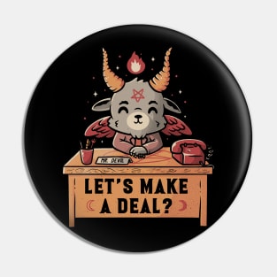 Let’s Make a Deal Funny Cute Evil Baphomet Pin