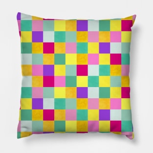 Rainbow Squares Pillow