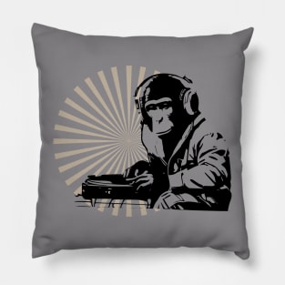 funny dj monkey Pillow