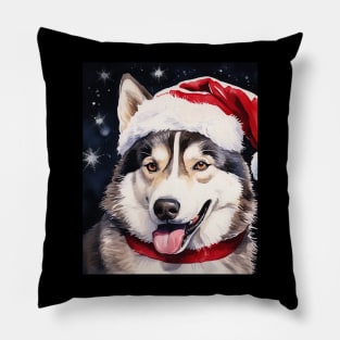 Christmas Siberian Husky Dog Pillow