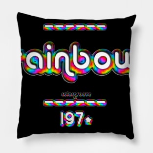 Rainbow 1970 ColorGroove Retro-Rainbow-Tube nostalgia (wf) Pillow