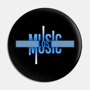 Ice Blue Lost in Music design Pin