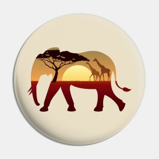 Elephant Landscape Pin