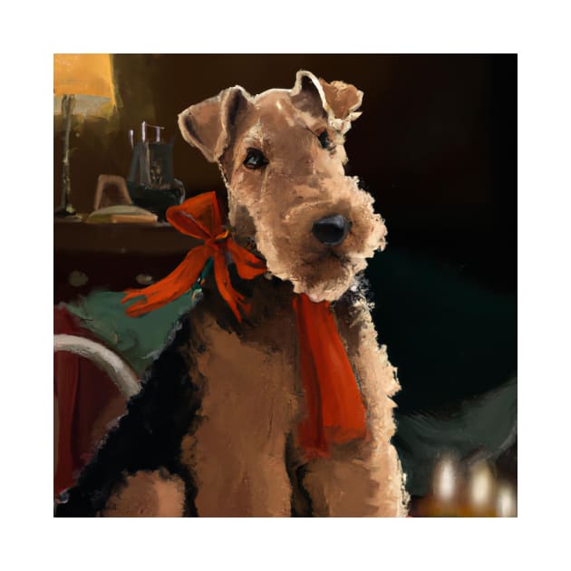 Cute Airedale Terrier Drawing by Play Zoo