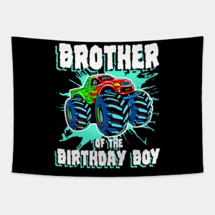 Brother Of The Birthday Boy Monster Truck Birthday Party Tapestry