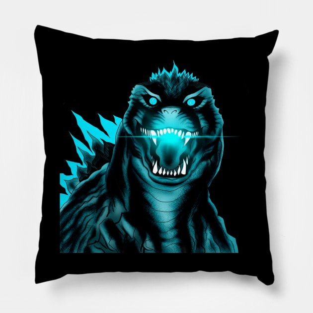 Gojira!!!!! the titan beast Pillow by jorge_lebeau