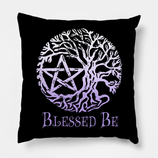 Wiccan & Pagan Sacred Gifts Nature Twigs Pentacle Tree of Life Blessed Be Pillow by BeesEz