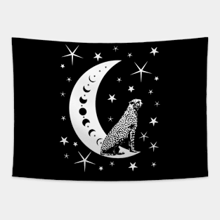 Cheetah - Stars - Moon - Graphic Tapestry