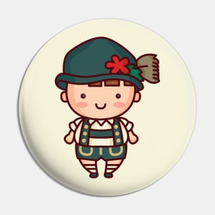 Cute German Bavarian Boy in Lederhosen Pin