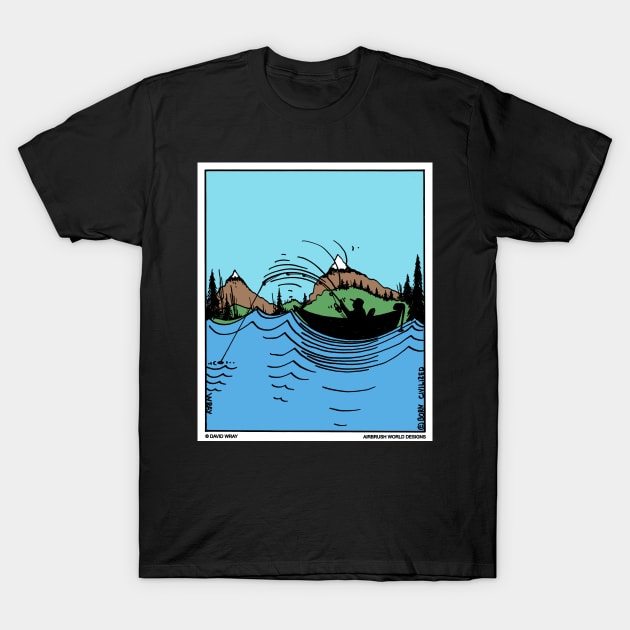 Fisherman Boating Out On The Lake Fishing Novelty Gift T-Shirt