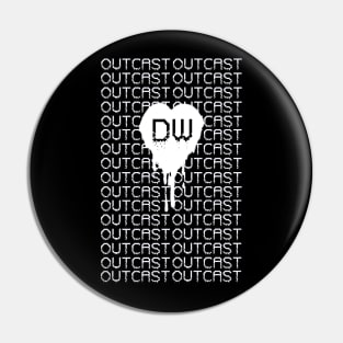 Outcast Matrix White Logo Pin