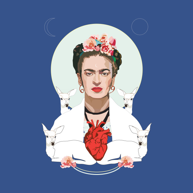 Frida Kahlo (white) - Colorful - T-Shirt