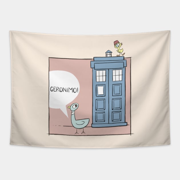 Don't Let the Pigeon Drive the Tardis Tapestry by KHallion