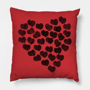 Black Heart Valentine Pillow