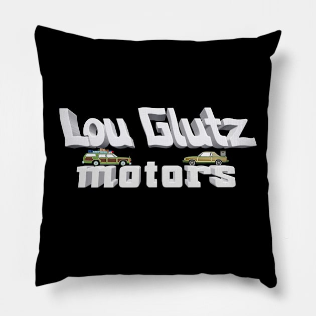 Lou Glutz Motors 3D with PTA Marathon Rental Car & Family Truckster Pillow by RetroZest