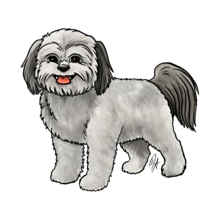 Dog - Shih Poo - Gray T-Shirt