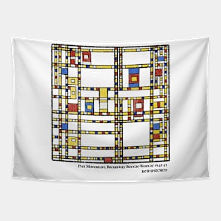 Piet Mondrian Broadway Boogie-Woogie Classical Art Memes Tapestry