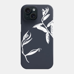 White outline on a white background. Author's drawing of a plant. Phone Case