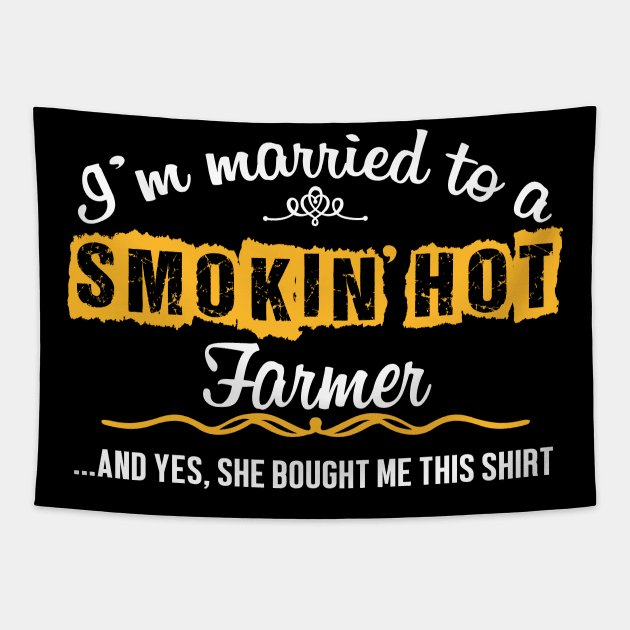 For Farmer's Husband Funny Gift Tapestry by divawaddle