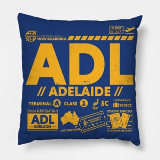 Vintage Adelaide ADL Airport Code Travel Day Retro Travel Tag Australia Pillow