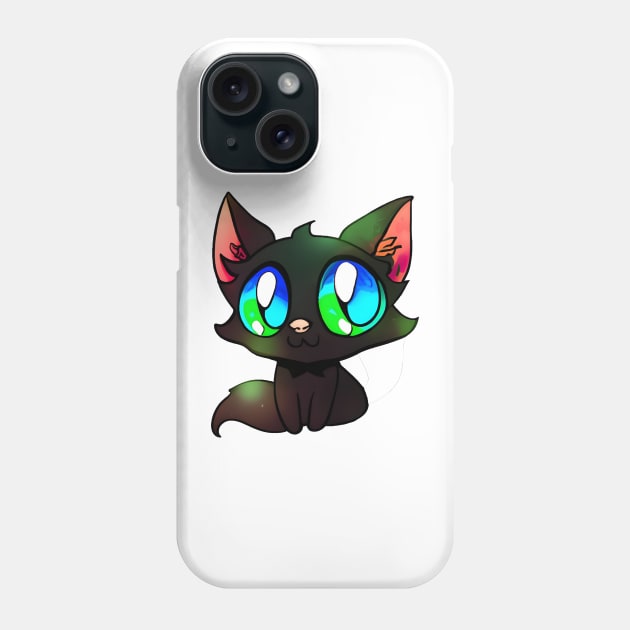 Black cat with blue eyes Phone Case by Meowsiful