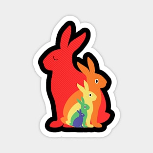 Rainbow Rabbits Magnet