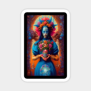 Pretty Exotic Goddess of Flowers Magnet