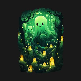 Cute ghosts in forest T-Shirt