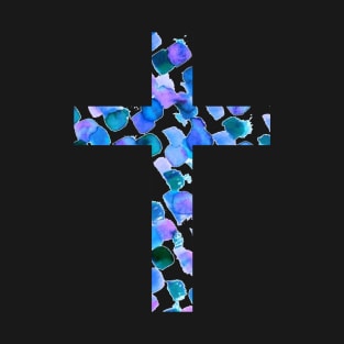 Polka Dots Easter Cross Design T-Shirt