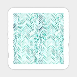 Watercolor Herringbone Pattern - Mint Green Magnet