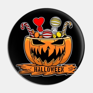 HALLOWEEN CANDY AND PUMPKIN Pin