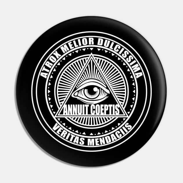 The All Seeing Eye Conspiracy Design Pin by HellwoodOutfitters