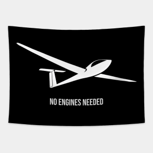 No Engines Needed Glider Pilot Sailplane Biplane aerial floating soaring Tapestry